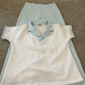 Source Unknown Blue and White Striped Jumpsuit